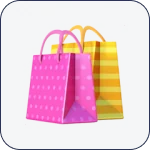 Tuile Boutique du lobby : des sacs de shopping